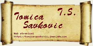 Tomica Savković vizit kartica